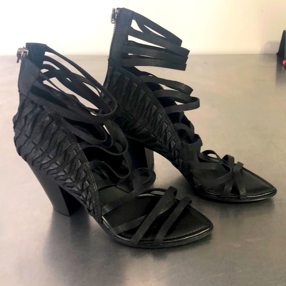 Haider Ackermann Black Strappy Cage Heels 37.5